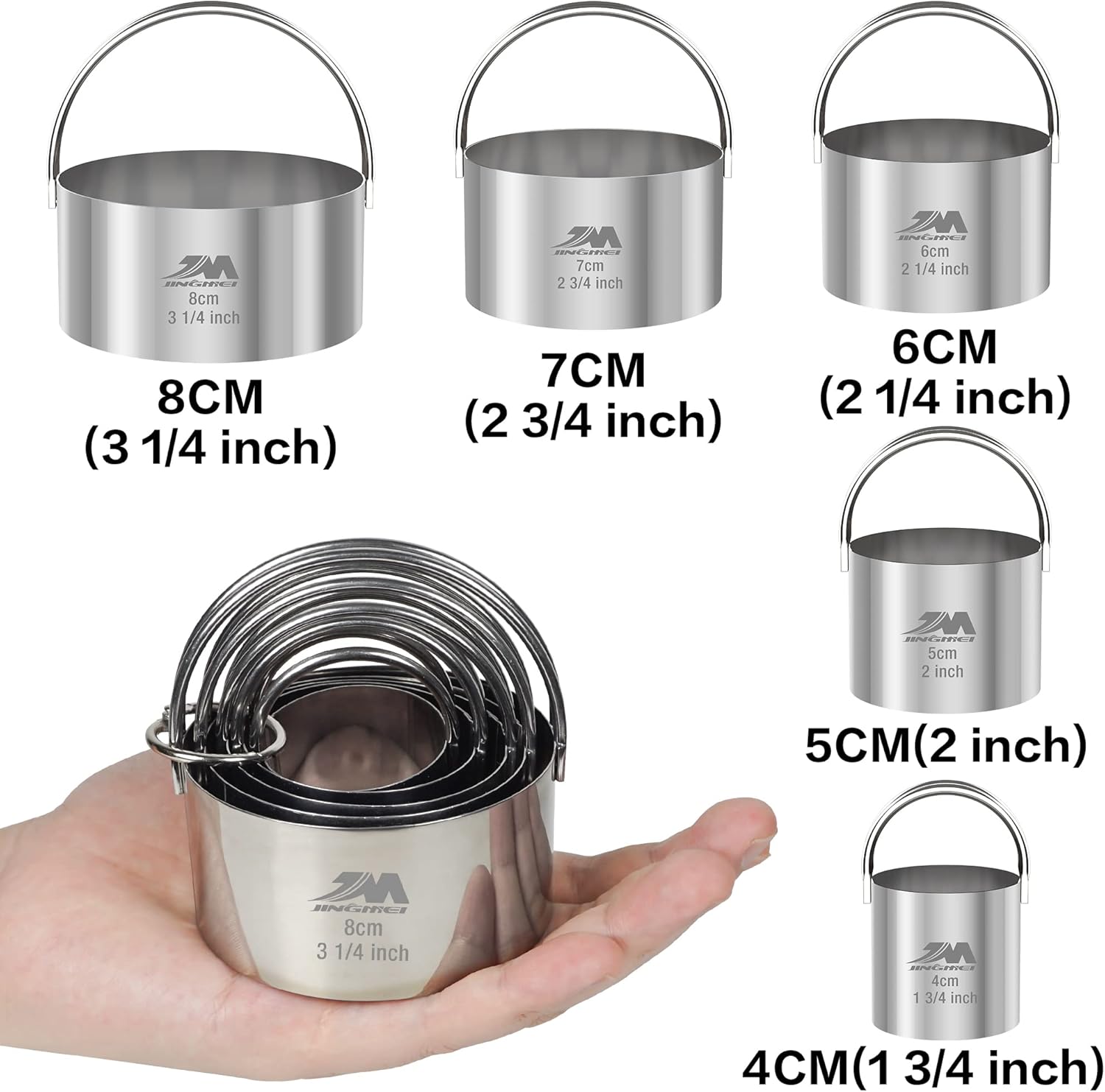 Biscuit Cutter Set for baking (5 Pieces/Set), Round Cookies Cutter with Handle, Professional Baking Dough Tools