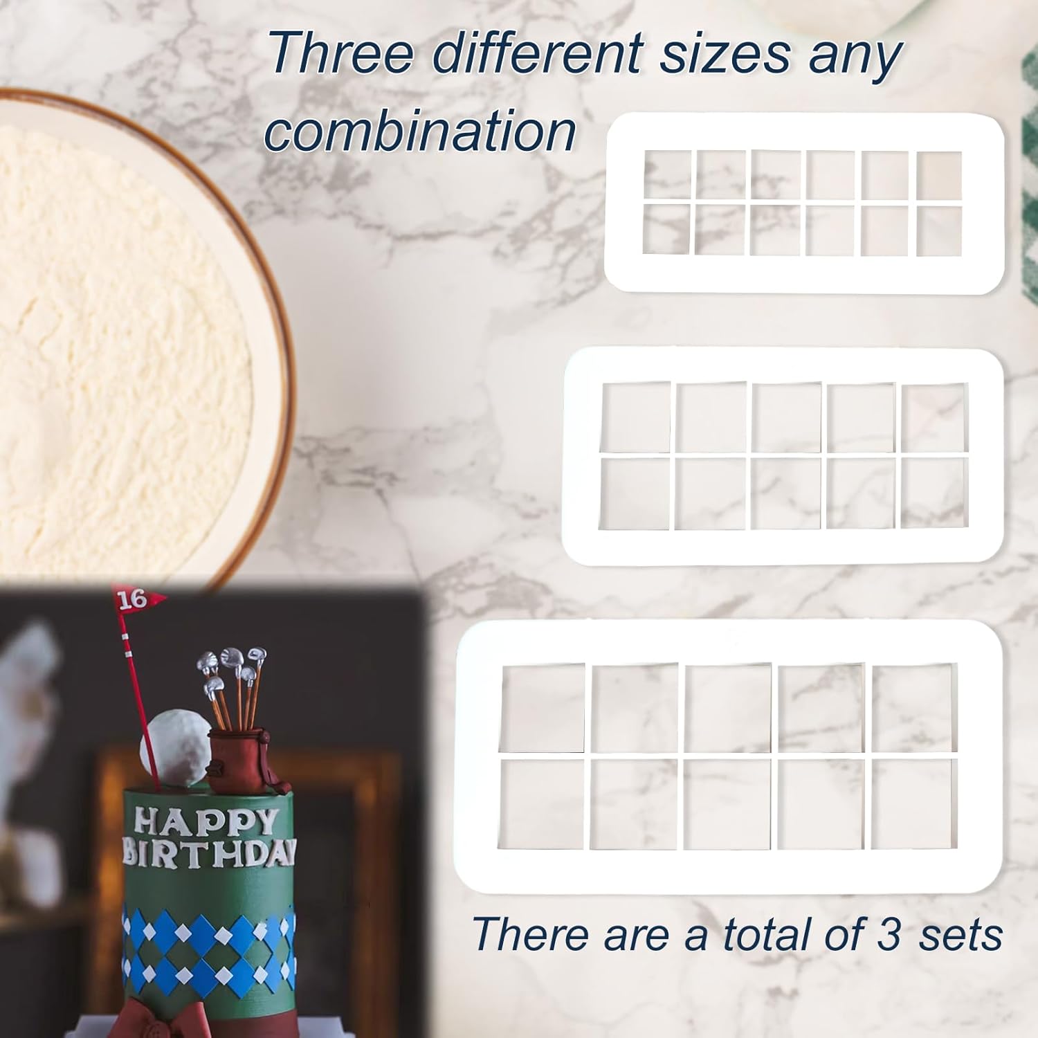 12 Pcs Cake Fondant Cutter Puzzle Fondant Cutters, Triangles Cookie Cutter - 4 Size Geometric Shape Fondant Cutter Cake Border Decorating Tool, Creative Cake Decorating