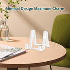 Artliving Plate Display Stands Easel Holder - 3-Inch Plastic Stand for Small Decorative Plates, Pictures and Photos - White (6-Pack)