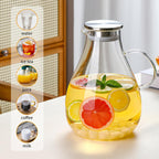 UNBREAKABLE - 1 Gallon Glass Pitcher – 3800ml Heat-Resistant Borosilicate Water Jug with Stainless Steel Lid, Easy to Clean, Handmade Carafe for Hot & Cold Drinks – Modern Style for Home or Office