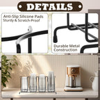 Maxdot 2 Pcs Coffee Cup Organizers 23 x 5 x 8.5 Inch Wire Rack Coffee Cup and Lid Holder Black Iron Lid Dispenser Countertops Organizer for Kitchen Storage Essentials (4 Section)