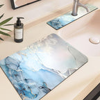 24.5" x 15.5" Dish Drying Mat & 24" x 5.5" Sink Splash Guard, Super Absorbent Drainer Rack Mat for Kitchen Counter Coffee Bar