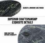 Koville Indian Natural Marble Cutting Board for Kitchen, 11inch Round Hand Crafted Marble Slab for Cheese, Charcuterie, Pastry Board - Wedding Gift, House Warming Gift(Indian Green)