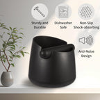 Knock Box Large Capacity Design Espresso Knock Box Tamping Mat Espresso Machine Accessories Set of 2 with Removable Knock Bar and Anti-Slip Base for Home Office Barista Tools for Bar Shop