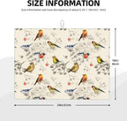 Spring Birds Dish Drying Mat Chinoiserie Watercolor Floral Branch Colorful Bird Microfiber Absorbent Drying Mats Reversible Kitchen Countertop Protector Dishes Drainer Rack Pad 18x24 Inch