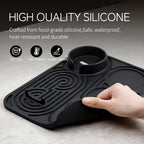 Silicone Coffee Mat- Compatible with Ninja Espresso - Easy to Clean, Suitable for Ninja Luxe Espresso Coffee Machine ES601 & ES701 and Other Coffee Machines of Various Sizes (Black)