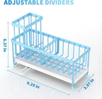 Cisily Blue Sponge Holder for Kitchen Sink, Sink Caddy Organizer with High Brush Holder, Kitchen Countertop Organizers and Storage Essentials, Rustproof 304 Stainless Steel, Soap Dispenser Organize