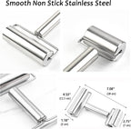 Pastry Pizza Roller, Smooth Non Stick Stainless Steel Rolling Pin Time-Saver Pizza Dough Roller for Home Kitchen Baking Cooking, H Shape Rolling Pins