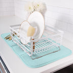 All-Clad Premium Reversible Dish Drying Mat for Kitchen: 16" x 28" Ultra-Absorbent, Long-Lasting, No Condensation, and Oversized for Large Pots and Pans - 1 Pack, Rainfall