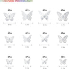 SAOROPEB 3D Butterfly Wall Decor, 48 Pcs 4 Styles 3 Sizes, Removable Metallic Wall Sticker Room Mural Decals for Kids Bedroom Nursery Classroom Party Decoration Wedding Decor DIY Gift (Sliver)