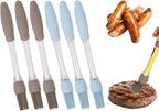 6pcs Basting Brush for Cooking, Silicone Heat Resistant Grilling Basting Brush with Hollow Handle for Cooking BBQ Baking Spreading Oil Sauce Butter Pastry Food Tool Kitchen Gadget(Grey & Blue)