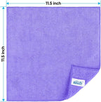 HOMEXCEL Purple Microfiber Cleaning Cloth, 12 Pack Premium Microfiber Towels for Cars, Lint Free, Scratch-Free, Highly Absorbent, Reusable Cleaning Rags for Car, Household, Kitchen, Window,11.5"X11.5"