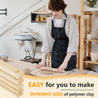 Sasylvia 10 Pcs Pottery Teaching Rolling Mud Stick Guide 5 Size Wooden Rolling Pin Guides Sticks Set Polymer Clay Depth Guide Pottery Tools Clay Tool Mudboard Tools for Polymer Thickness