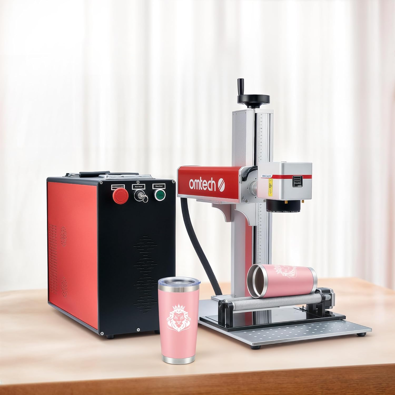 OMTech 20oz Tumblers Bulk, 12pc Stainless Steel Tumbler Set with Lid & Straw, Double Wall Vacuum Insulated Mug for Laser Engraver, Travel Coffee Mug for Hot & Cold Drinks, Pink Powder Coated Cup