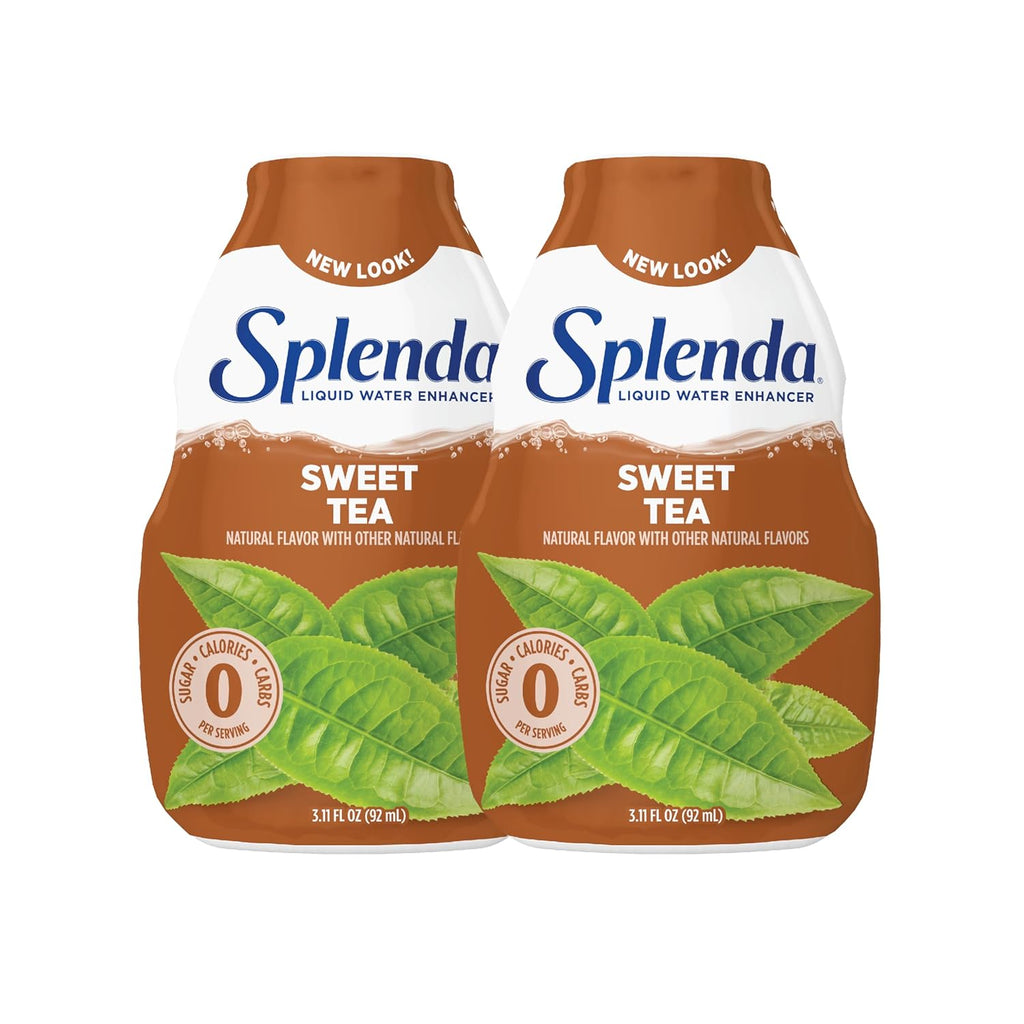 SPLENDA Liquid Water Enhancer Drops, Sugar Free, Zero Calorie, Natural Flavor, Concentrated Drink Mix, 3.11 Fl Oz Each Bottle (Sweet Tea, 2 Pack)