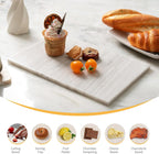 Koville Natural Marble Cutting Board for Kitchen Countertop, 12" x 8" Pastry Bread Macaron Display Board, Real Stone Slab Marble Cheese Boards, Bathroom Perfume Tray Candle Plate(Nestos White)