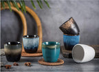 Ceramic Tea Cup, Kung Fu Tea set, Coffee Cup, Yerba Mate Set 4-piece companion cup set (Gradient color)
