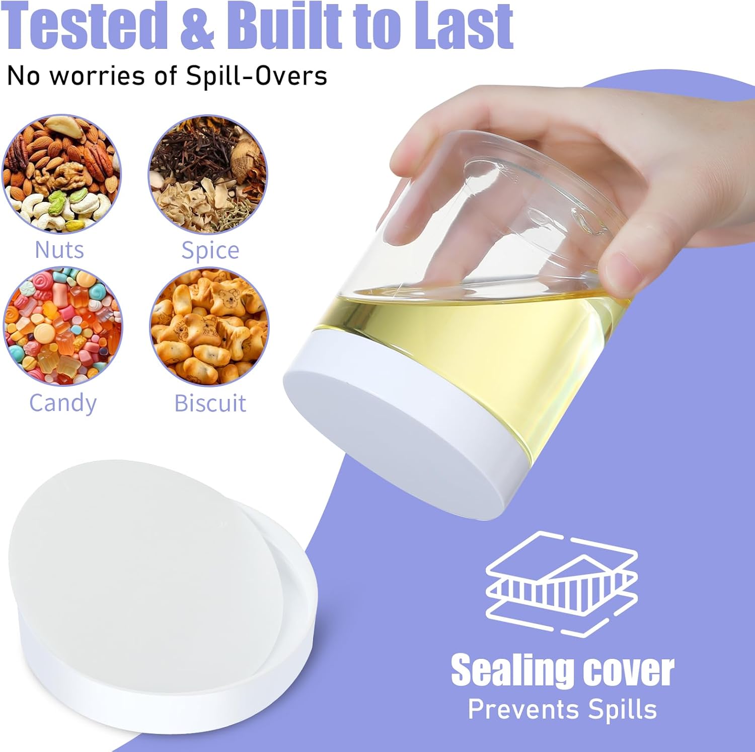 Plastic Jars with Lids,Airtight Container Ideal For Dry Food, Honey Jam, Peanut Butter,Cosmetics, Cream, Bathroom and Storage Included Extra Label and A Pen (30 PCS White Lids)