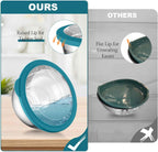 TeamFar Mixing Bowl Set, 4.5/3/1.5 QT Stainless Steel Nesting Salad Bowls with Airtight Lids, For Serving/Mixing/Storing/Prepping, Non-Toxic & Sturdy, Visible & Easy Clean, Dark Blue, Set of 3