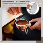 uxcell 53mm Coffee Tamper, Stainless Steel Espresso Press Tamper, Espresso Tamper with Wooden Handle Suitable for Coffee Shop, Restaurant Bar, Bakery (Dark Brown)