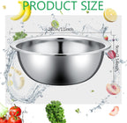 Pinkunn Set of 12 Stainless Steel Mixing Bowls, Nesting Metal Prep Salad Bowl Bulk Kitchen Large Reusable Baking Food Container for Hotel Restaurant Home Cooking, Silver(11 x 3.54 Inch)