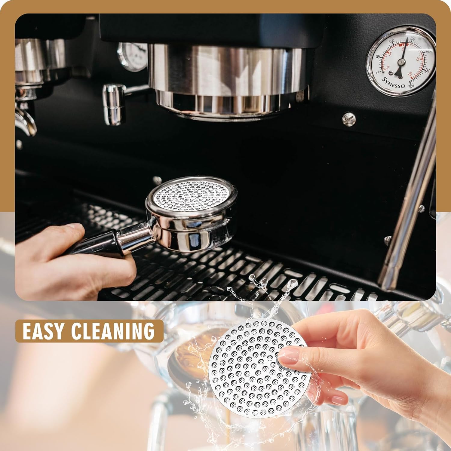 58.35mm Espresso Puck Screen, Stainless Steel Reusable Espresso Filters, 150μm, Bottomless Portafilter Filter Accessories for Espresso Portafilter Filter Basket