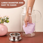 128oz Glass Pitcher with Lid,1 Gallon Glass Water Pitcher Hot/Cold Water Jug, 3.7LJuice and Iced Tea Beverage Carafe with Lid