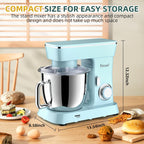 Stand Mixer, 6QT 10+P Speed Tilt-Head Kitchen Electric Mixer, Food Mixer with Stainless Steel Bowl, Dough Hook, Flat Beater, Wire Whisk, Splash Guard-Blue