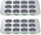 Caraway Non-Stick Ceramic 12-Cup Muffin Pan Duo - Naturally Slick Ceramic Coating - Non-Toxic, PTFE & PFOA Free - Perfect for Cupcakes, Muffins, and More - Sage