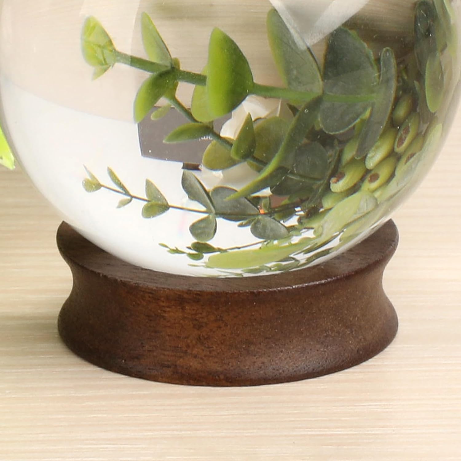 JUXYES Wooden Sphere Holder Display Stand, 6 Pack Small Wood Crystal Ball Stand, Simple Round Display Easel Stands for Decorative Eggs, Crystal Balls, Golf Ball, Stones, Gemstones, Collections, 32mm