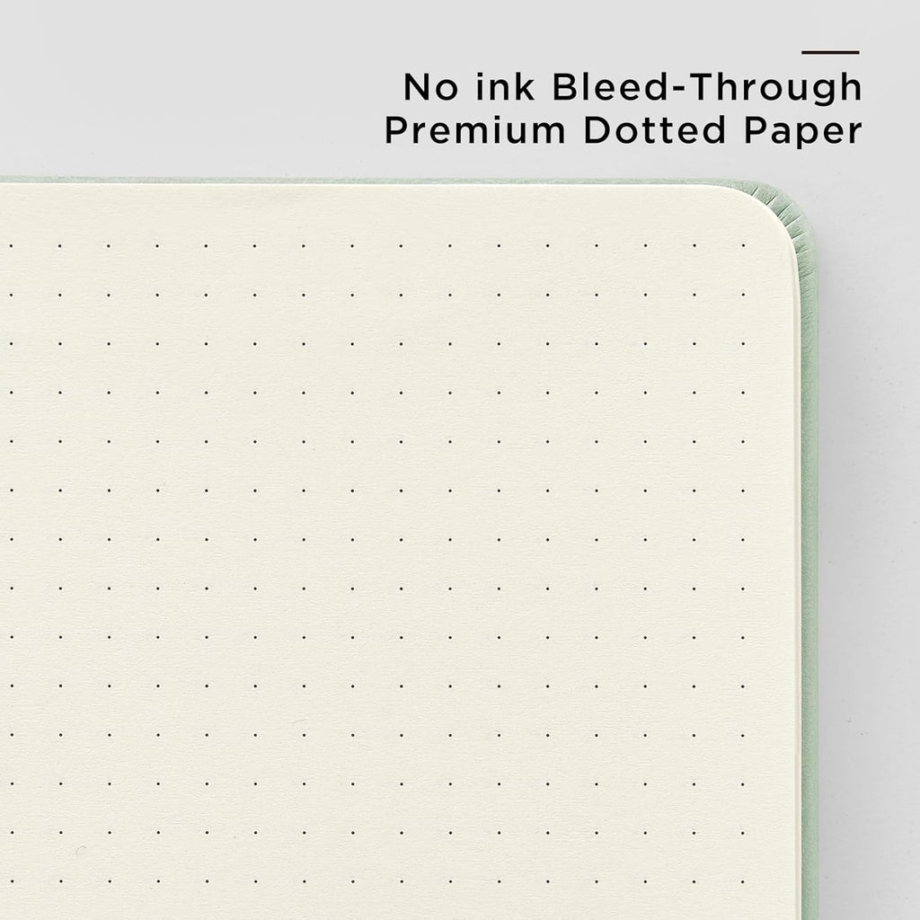 &And Per Se Dotted Journal Notebook, A5 Hardcover Bullet Dotted Journal, 160 Pages 100 gsm Thick Dotted Paper, 3 Sheets of Stickers Included - 5.7'' x 8''（Emerald）