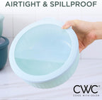 COOK WITH COLOR Prep Bowls with Lids- Wide and Deep Nesting Plastic Small Mixing Bowl Set with Lids, 12 Piece Set - Wide Bowls, Teal