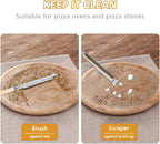Pizza Oven Brush, 26" Brush and Stainless Steel Scraper for Pizza Stone with Screwdriver and Non Scratch Heat Proof Brass Bristles, BBQ Grill Cleaning Brush Outdoor Pizza Oven and Accessories