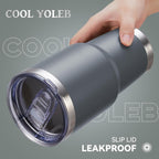 30 oz Tumbler with Lid Stainless Steel Tumblers Vacuum Insulated Cup Reusable Powder Coated Travel Mug Double Wall Leak Proof Portable Cups Keep Cold Drinks for 12 Hours, Gray, 1 Pack