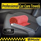 Shop Towels, 100 Pack Commercial Grade Work Rags Microfiber Towels for Cars Cleaning Rag Bulk Detailing Cloth for Automotive Bar Mechanic Restaurant Garage Housekeeping, 11.5"x 11.5", Red