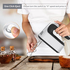 9-Speed Digital Hand Mixer Electric, 400W Powerful DC Motor Low Noise, Baking Mixer Handheld with Snap-On Storage Case, 5x Stainless Steel Accessories, Flat Beaters, Dough Hooks, Whisk