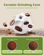 Manual Coffee Grinder with Stainless Steel Burr - 1.12oz Capacity Handheld Mill for Espresso, Drip, Cold Brew with 6 Adjustable Settings & Quiet -Extra Fine Grinding (Ceramic Burr)