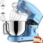 Facelle Stand Mixer, Electric Kitchen Mixer, 660W 6 Speed Tilt-Head stand mixer with Pulse, Attachments include 6.5QT Bowl, Dishwasher Safe Beater,Dough Hook,Whisk for Dough,Baking,Cakes,Cookie - Blue