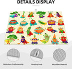 Colorful Cartoon Vegetable Dish Drying Mats, 18 x 24 inch Absorbent Microfiber Decorative Kitchen Counter Mats, Polyester, Washable, Absorption, Foldable, for Sink, Dishes Utensils, Small Appliances