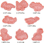 8 Pcs Dinosaur Cookie Cutters Set, 3D Dinosaur Style Baking Molds with Plunger Stampers, Cookie Cutter for Baking, Fondant, Cheese, and Pastries(K8)