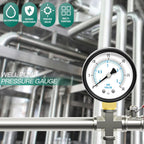 0-30PSI Well Pump Pressure Gauge 2" Dial Size, 1/4" NPT Lower Mount, 3-2-3% Accuracy, for Tube, Water Pump, Gas, Liquid, Pressure Test