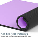 Rnivvi Coffee Mat, 16" x 24" Coffee Bar Mats for Espresso Machine Station Accessories and Organizer, Hide Stain Rubber Backed Absorbent Dish Drying Pad for Kitchen Counter, Cute Bar Decor Pad, Purple