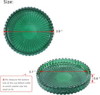 Glass Coaster 6 Pack Round Cup Coasters for Drinks,Crystal Coffee Coaster,Stylish Drink Coasters for Kitchen Bar Dining Room Living Room Office Decor and Jewelry Storage,Green