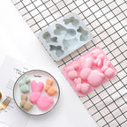 2 Pack Bunny Silicone Molds, 5-Cavity Easter Bunny Chocolate Tray Molds, Bunny Baking Molds for Jellies, Candies, Ice Cubes, Wax Melts, Soaps, Cake Decoration