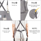 Cotton Canvas Cross Back Apron for Art Painting Garden Chef Bartender Work,Women Men 3 Pockets Waterproof Adjustable M-XXL