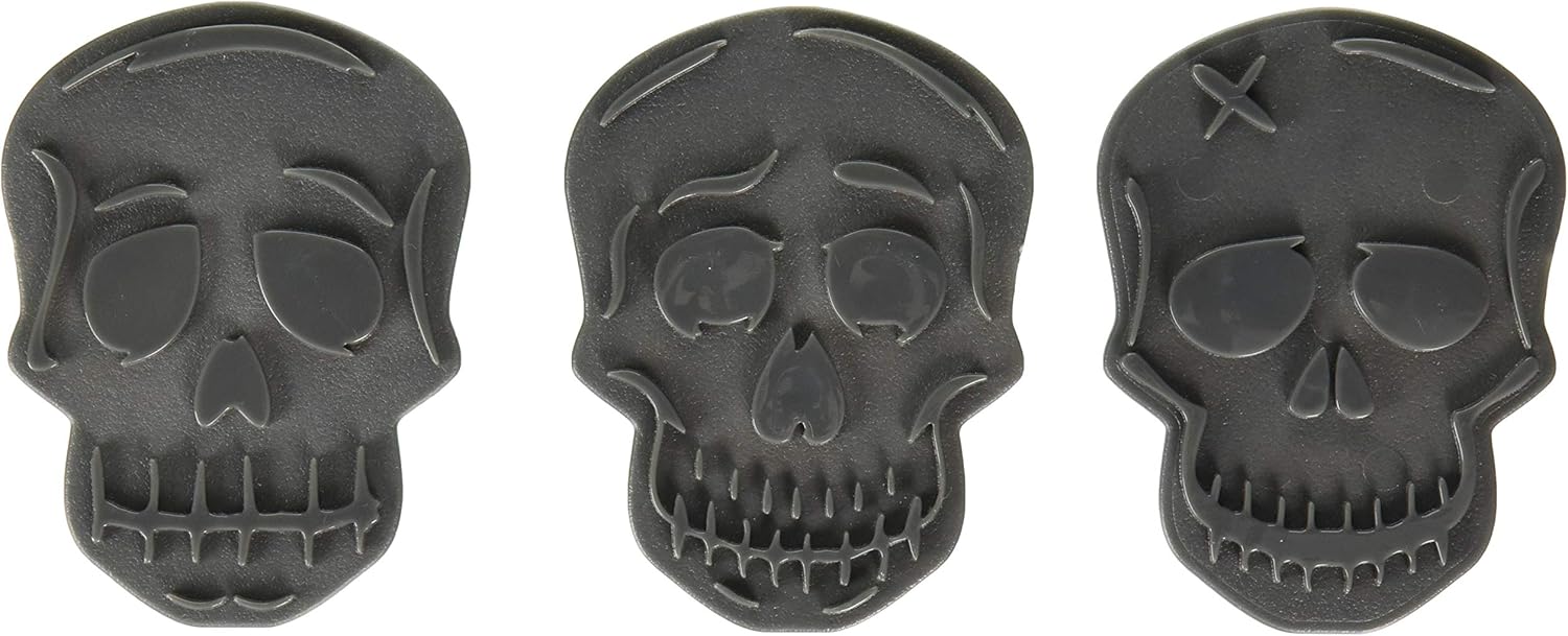 Tovolo Skull Templates Reverse, Dishwasher Safe, Set of 6 Cookie Stamps with Cutter
