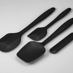 4 Piece Silicone Spatula Set, Flexible Heat Resistant Non-scratch Baking Cooking Rubber Spatulas with Stainless Steel Core, Black