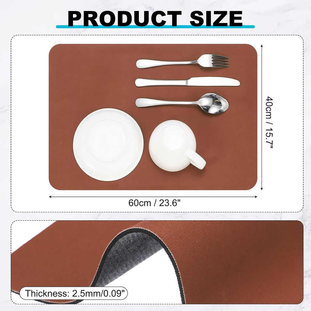 uxcell Silicone Mats for Kitchen Counter, 23.6" x 15.7" Non-Slip Countertop Protector Mat Heat Resistant Coffee Mat Waterproof Table Placemat, Brown