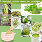 7 Pcs Matcha Whisk Set with Ceramic Bowl, Whisk, Bamboo Spoon, Holder, Sifter, Scoop and Scoop Holder, Tea Kit for Matcha Lover (Pink)