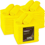 Blue Horizon Microfiber Cleaning Towels, 36-Pack, Ultra Soft Plush Washcloth, Professional Grade Premium Microfiber Detailing Cleaning Cloths, Car, Household and Commercial (Yellow, 16" x 16")